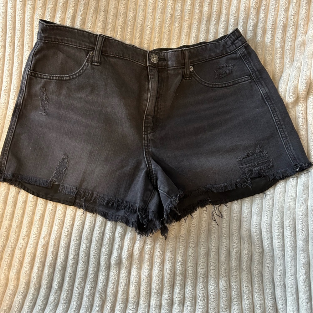 Aerie size large daydream denim shorts in charcoal color.